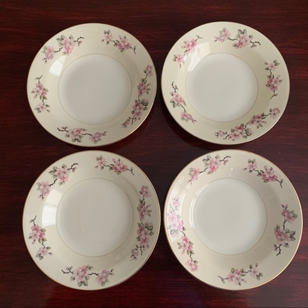 4 X Homer Laughlin Eggshel Nautilus Apple Blossom